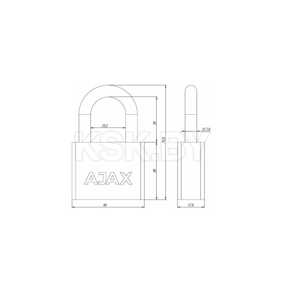 Замок навесной Ajax PD-3050  3 Key (42577) 