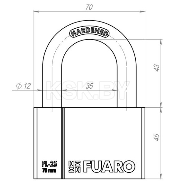 Замок навесной Fuaro PL-Protec-2570 4 key (26397) 