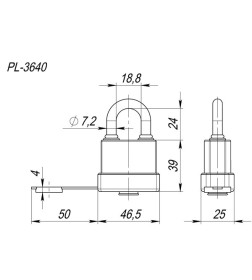 Замок навесной Fuaro PL-Weather-3640 3 Key