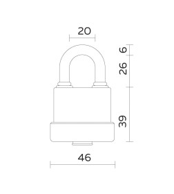 Замок навесной Fuaro PL-Weather-3640 Black 3 Key