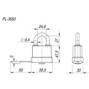 Замок навесной Fuaro PL-Weather-3650 3 Key (26401)