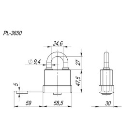 Замок навесной Fuaro PL-Weather-3650 3 Key