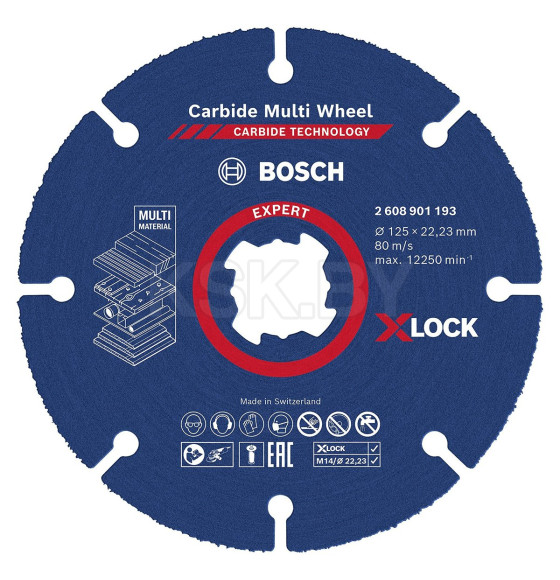 Диск отрезной по дереву и пластику 125х2.5x22.2 мм X-LOCK Carbide BOSCH 2608901193 (2608901193) 