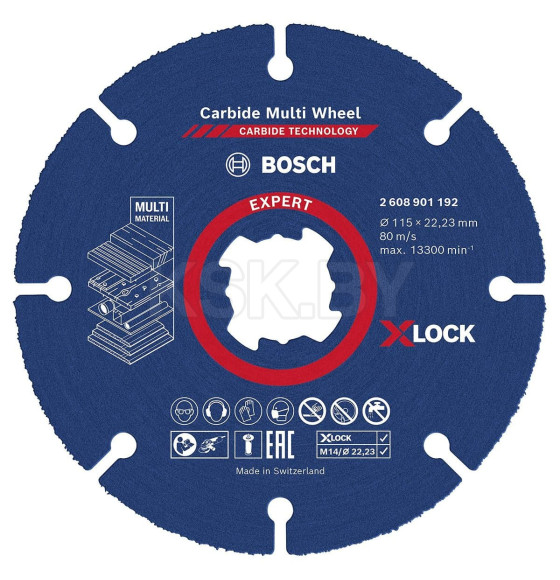 Диск отрезной по дереву 115х1,0x22.23 мм X-LOCK CARBIDE BOSCH 2608901192 (2608901192) 