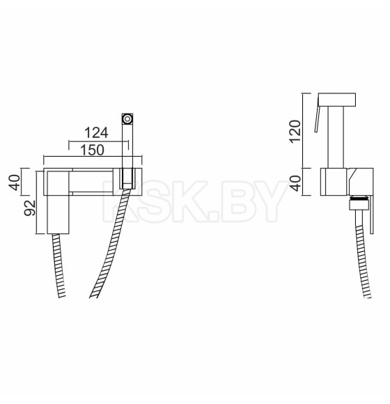 Смеситель с гигиеническим душем РМС SUS129BL-6-2 (SUS129BL-6-2) 