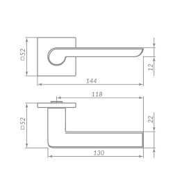 Ручки дверные Punto K.ARC.Q52. Step BL-24 черный