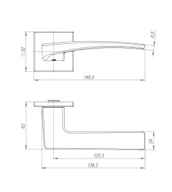 Ручки дверные Punto K.ARC.Q52. Lotus BL-24 черный