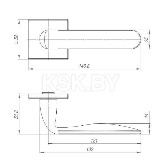 Ручки дверные Punto K.ARC.Q52. Extra SN-3 матовый никель (47131) 