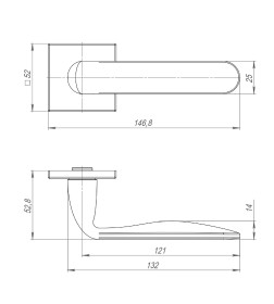 Ручки дверные Punto K.ARC.Q52. Extra BL-24 черный