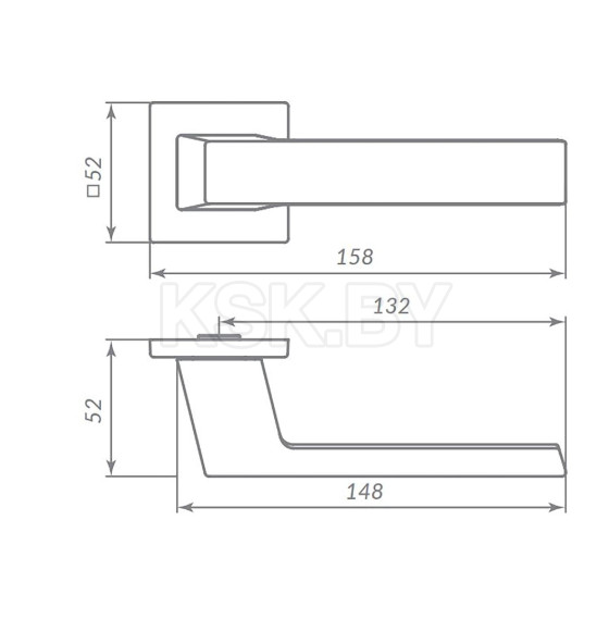 Ручки дверные Punto K.ARC.Q52. Diplomat BL-24 черный (57089) 