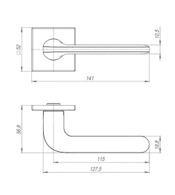 Ручки дверные Punto K.ARC.Q52. Aspect SN-3 матовый никель