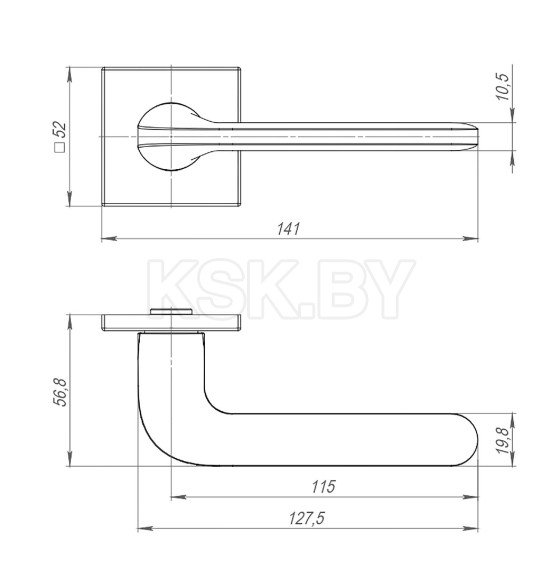 Ручки дверные Punto K.ARC.Q52. Aspect SN-3 матовый никель (47097) 