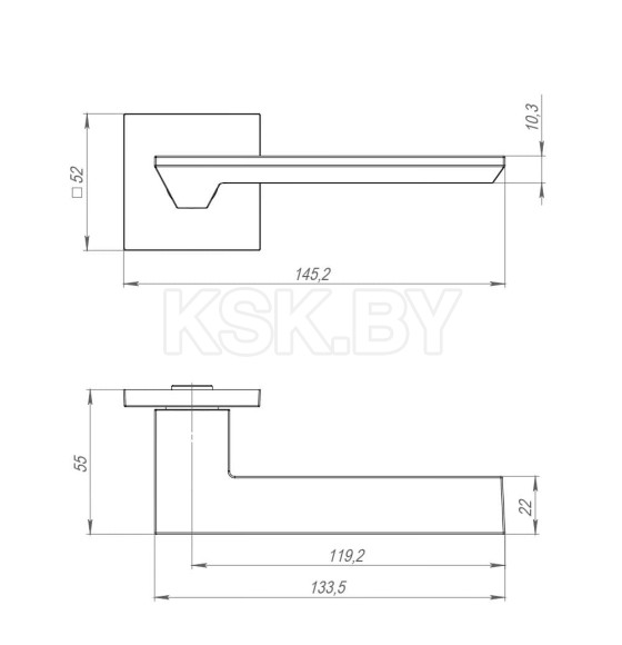 Ручки дверные Ajax K.JS51. Unity BL-24 черный (48743)