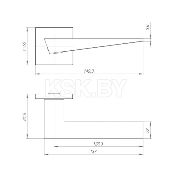 Ручки дверные Ajax K.JS51. Trio SN-3 матовый хром (48219) 