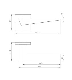 Ручки дверные Ajax K.JS51. Trio BL-24 черный