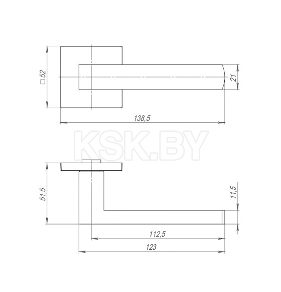 Ручки дверные Ajax K.JS51. Optimal SN-3 матовый никель (48247) 