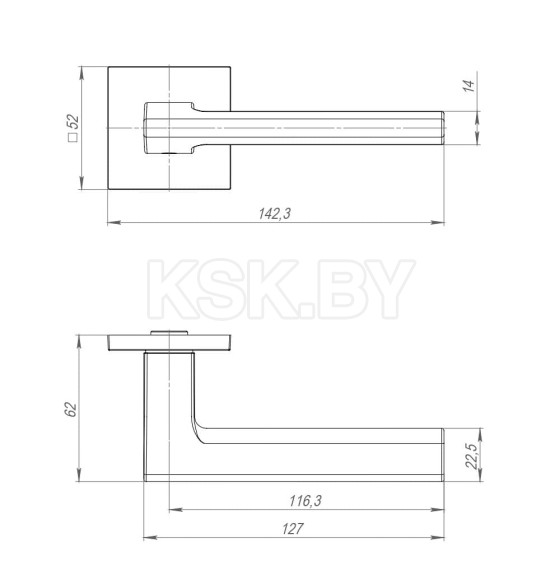 Ручки дверные Ajax K.JS51. Marco SN-3 матовый никель (48721) 