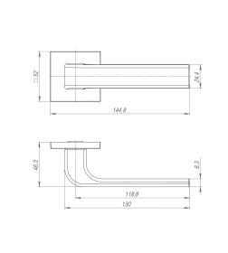 Ручки дверные Ajax K.JS51. Flex CP-8 хром