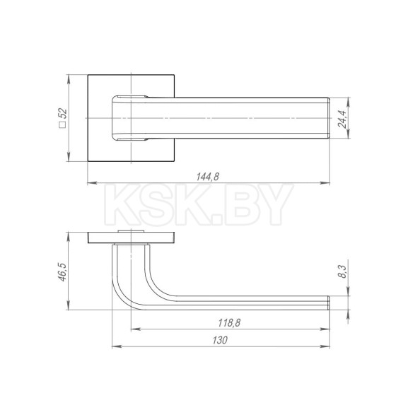 Ручки дверные Ajax K.JS51. Flex CP-8 хром (48239) 