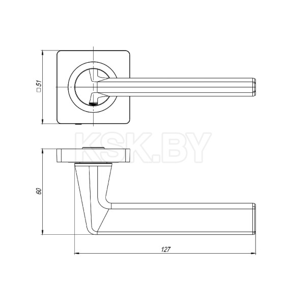 Ручки дверные Ajax K.JK51. Trend SSC-16 сатинированный хром (44329) 