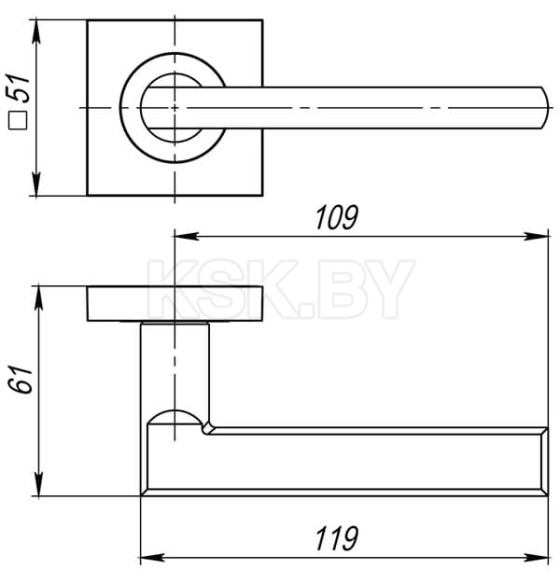 Ручки дверные Ajax K.JK51. Polo BL-24 черный (43385) 