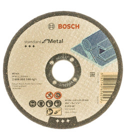 Круг отрезной по металлу 125х2.5x22.2 мм Standart BOSCH 2608603166