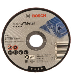 Круг отрезной по металлу 115х1.6x22.2 мм Expert BOSCH 2608600214