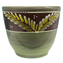 Горшок для цветов керамический с подставкой 2,5 л Папоротник зеленый (13с4) 