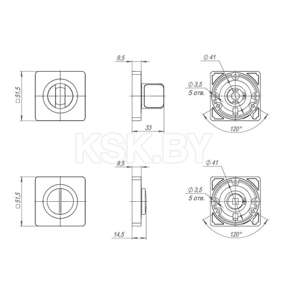 Завертка Ajax BK6.K.JK51 BL-24 черный (43389) 