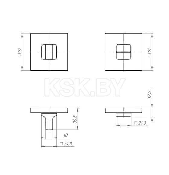 Завертка Ajax BK6.K.JS51 CP-8 хром (48259) 