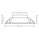 Светильник Gauss Basic Downlight круг 7W 560lm 4000K 185-250V IP54 95*45 белый LED  (9033420207) 