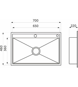 Мойка из нержавеющей стали AKS 700*460 3.2 мм.Черная сталь