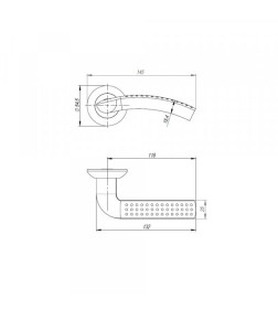 Ручка дверная Punto R.TL54.Logica 140mm SG/GP золото