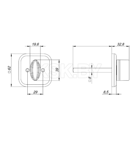 Фиксатор ночной задвижки Fuaro BKW8x75.K.TRD62 BL-24 черный (46119) 
