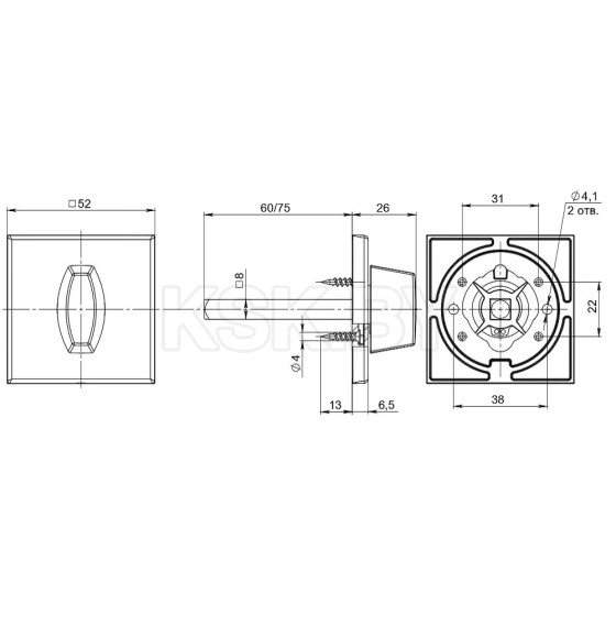 Фиксатор ночной задвижки Fuaro BKW8x75.K.RL52 BL-24 черный (42745) 