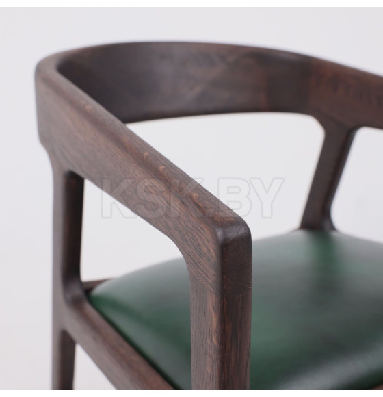 Стул ВАРДО КОМФОРТ ПЛЮС, нат. кожа зеленый/дуб натуральный/покрытие рич (114348) 