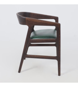 Стул ВАРДО КОМФОРТ ПЛЮС, нат. кожа зеленый/дуб натуральный/покрытие рич