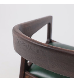 Стул ВАРДО КОМФОРТ ПЛЮС, нат. кожа зеленый/дуб натуральный/покрытие рич