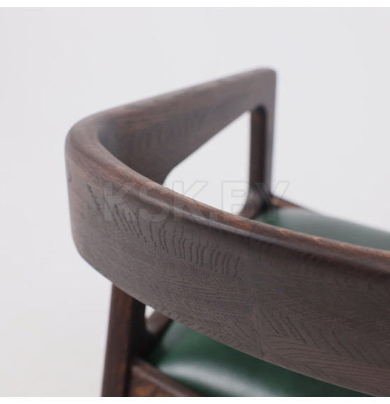 Стул ВАРДО КОМФОРТ ПЛЮС, нат. кожа зеленый/дуб натуральный/покрытие рич (114348) 