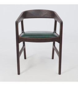 Стул ВАРДО КОМФОРТ ПЛЮС, нат. кожа зеленый/дуб натуральный/покрытие рич