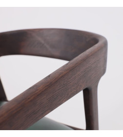 Стул ВАРДО КОМФОРТ ПЛЮС, нат. кожа зеленый/дуб натуральный/покрытие рич