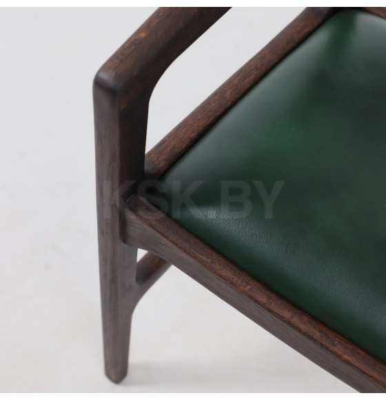 Стул ВАРДО КОМФОРТ ПЛЮС, нат. кожа зеленый/дуб натуральный/покрытие рич (114348) 