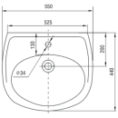 Умывальник Керамин Рива  55  сорт1