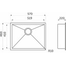 Мойка из нержавеющей стали AKS 570*460 3.2 мм.Черная сталь