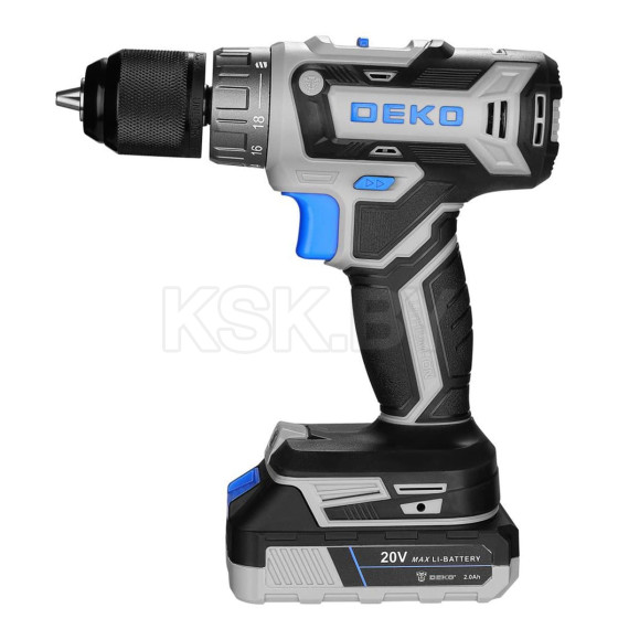 Дрель-шуруповерт аккумуляторная DEKO DKCD20V ONE SET 63 (083-1038) 