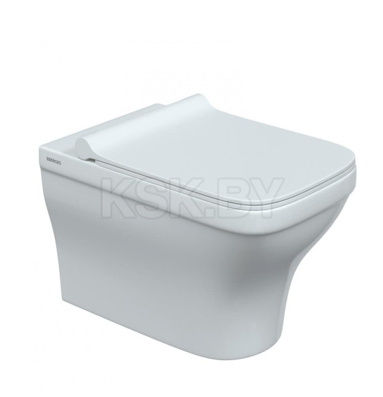 Комплект BERGES 042450 (инсталляция NOVUM, кнопка D3 хром глянец, унитаз Strati Rimless, сидение дюропласт Strati Slim SO) (042450) 