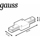 Коннектор для трековых шинопроводов прямой (белый) Gauss TR106 (TR106) 