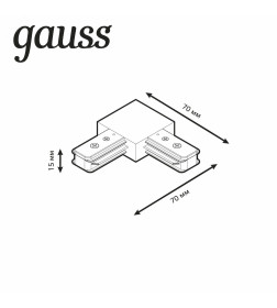 Коннектор для трековых шинопроводов угловой (белый) Gauss TR108