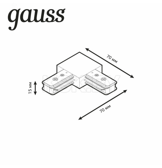 Коннектор для трековых шинопроводов угловой (белый) Gauss TR108 (TR108) 