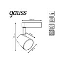 Светильник трековый однофазный LED, 4000К, 250 Лм, 45°, 5Вт, 105х76х140 мм цилиндр (черный) Gauss TR052 (TR052) 